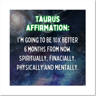 Taurus zodiac signs quote - Taurus Affirmations Posters and Art